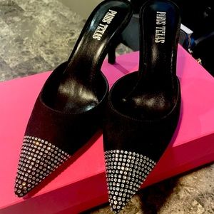 Paris Texas Holly Cherry 95 Mule in Black.